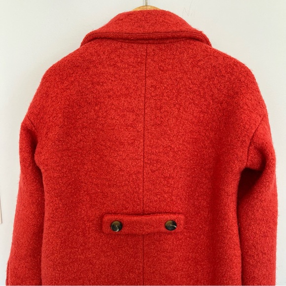 Sundance Women’s Wool Blend Pea Coat Size S Burnt Orange Pockets Fully Lined - Picture 9 of 12